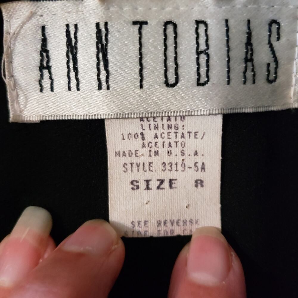 Vintage Ann Tobias Button Front Indigo Jacket Size 8 Indie Sleaze Blazer Grunge - Picture 10 of 12